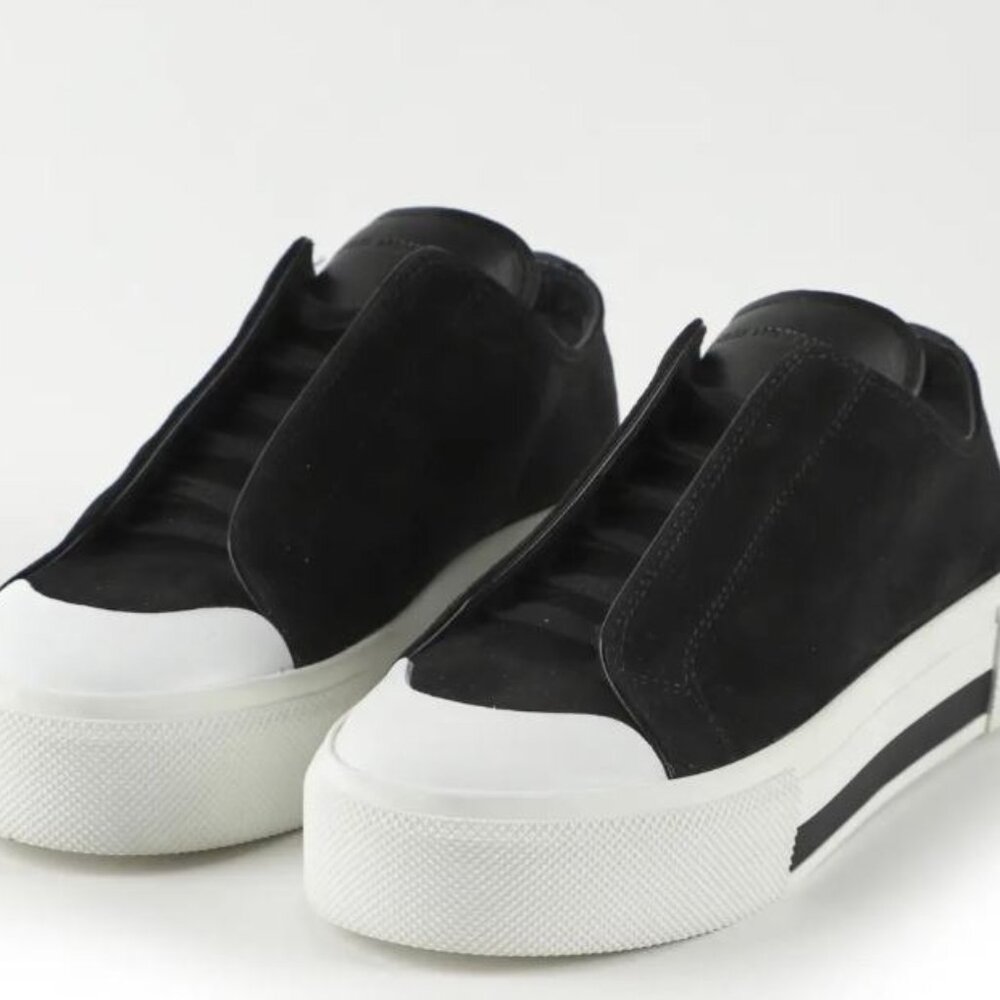Alexander McQueen Black Velvet + Leather Sneakers